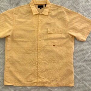 Oobe Men’s Short Sleeve Shirt Yellow Large Like New Summer Vacation Rayon Poly